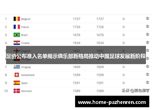 足协公布准入名单揭示俱乐部新格局推动中国足球发展新阶段